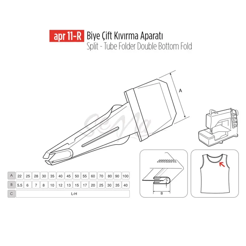 Biye Çift Kıvırma Apara 22x5mm / APR 11-R
